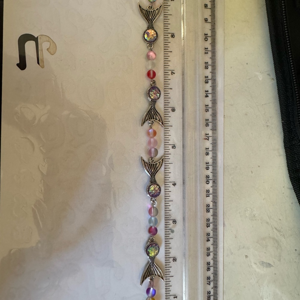 Mermaid Tail Silver and Pink Bracelet